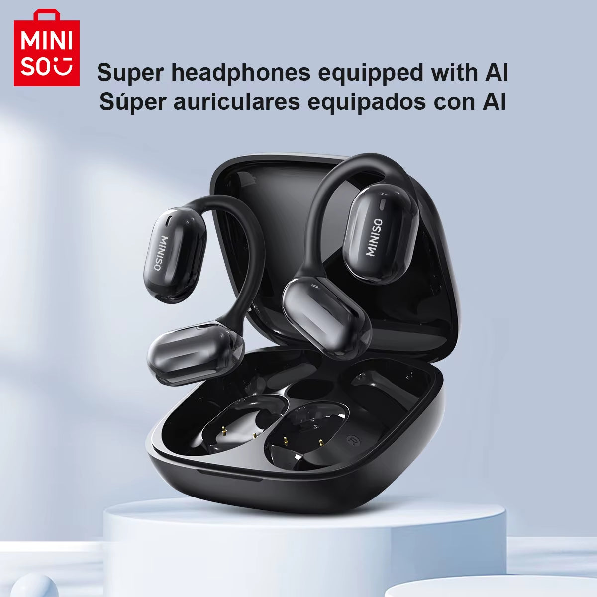 MINISO MS162 Intelligent Bluetooth Translation Earbuds Wireless Headphones Chat Headset Office Travel,16Mm Driver Unit